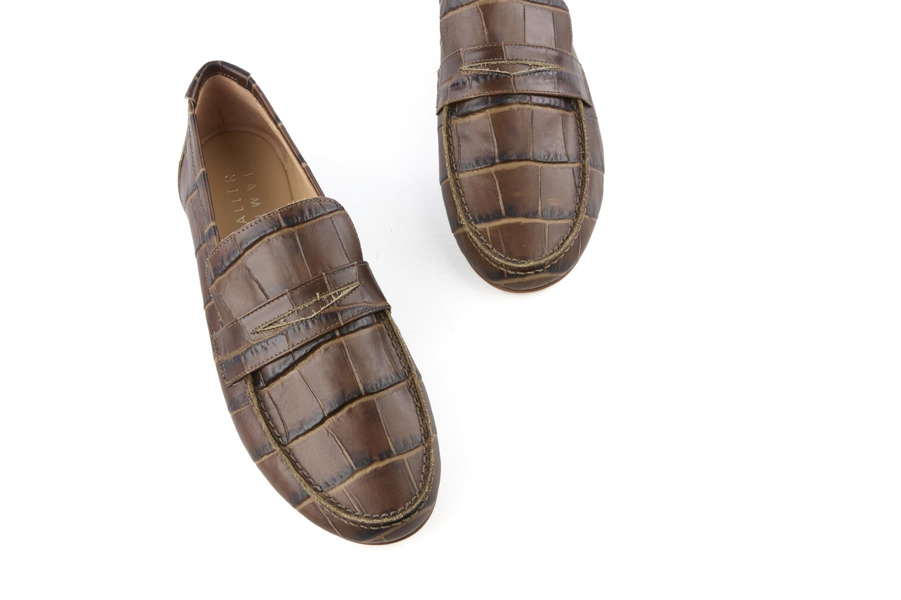 JAMIE HALLER BROWN THE PENNY LEATHER LOAFERS EU 38 UK 5 US 8