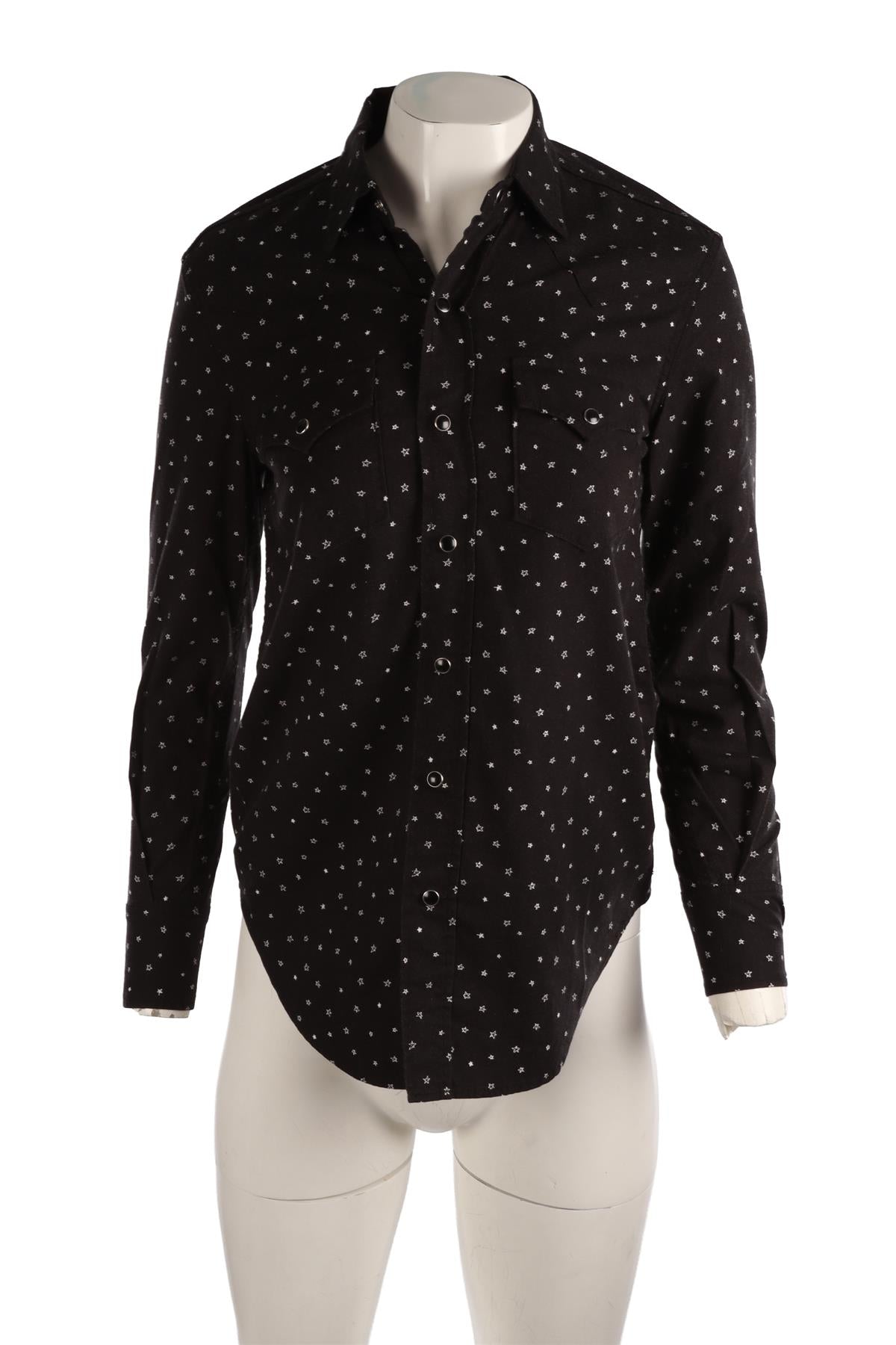 SAINT LAURENT BLACK COTTON SHIRT XSMALL