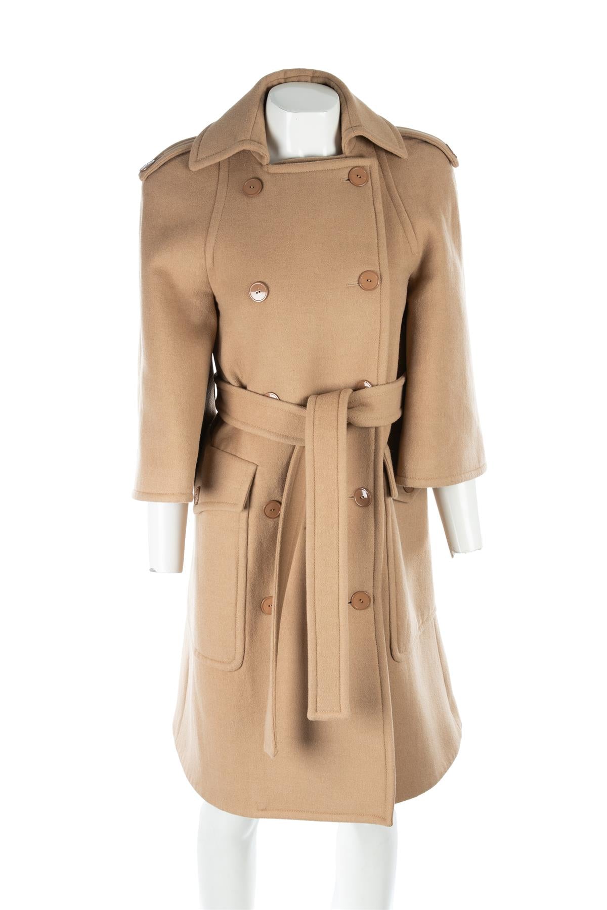 STELLA MCCARTNEY TAN CAMEL AND WOOL COAT IT 38 UK 6
