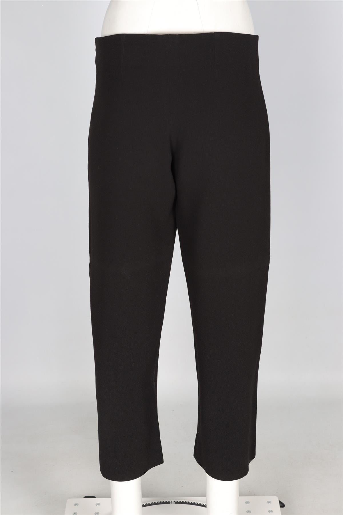 CHLOÉ BLACK CREPE WIDE LEG TROUSERS FR 42 UK 14