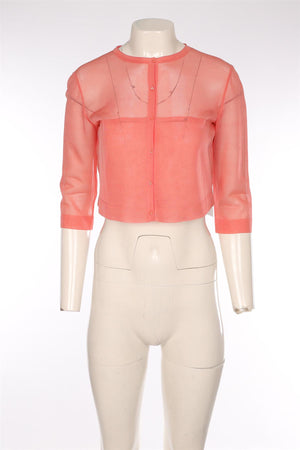 ALAÏA PINK KNIT CARDIGAN SMALL