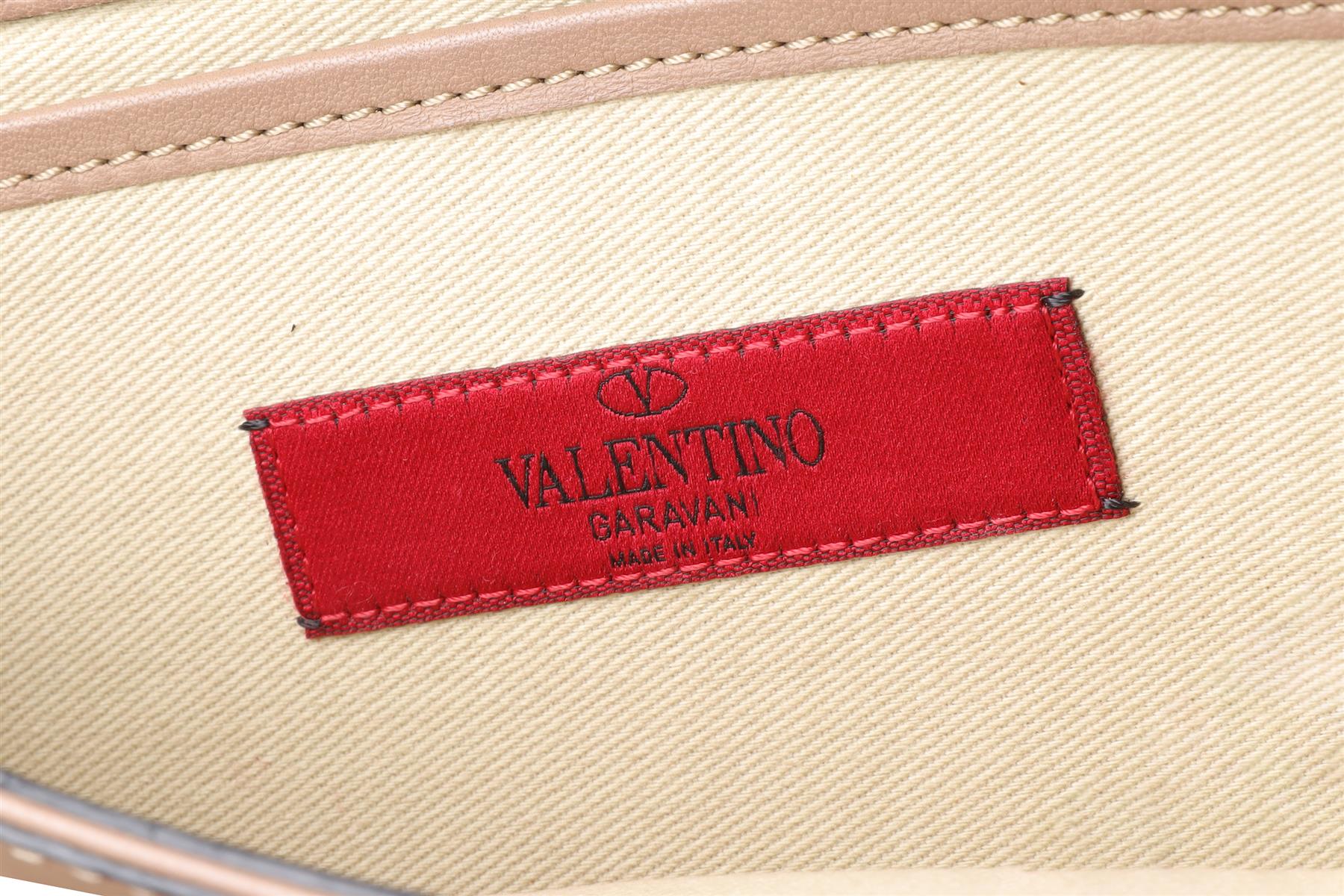 VALENTINO GARAVANI TAUPE VA VA VOOM LEATHER SHOULDER BAG