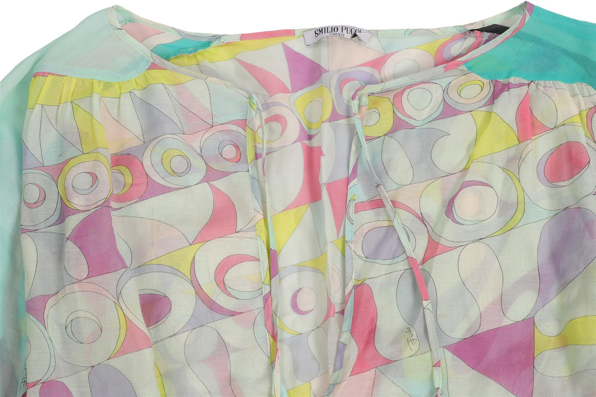 EMILIO PUCCI MULTI VINTAGE COTTON TOP IT 38 UK 6
