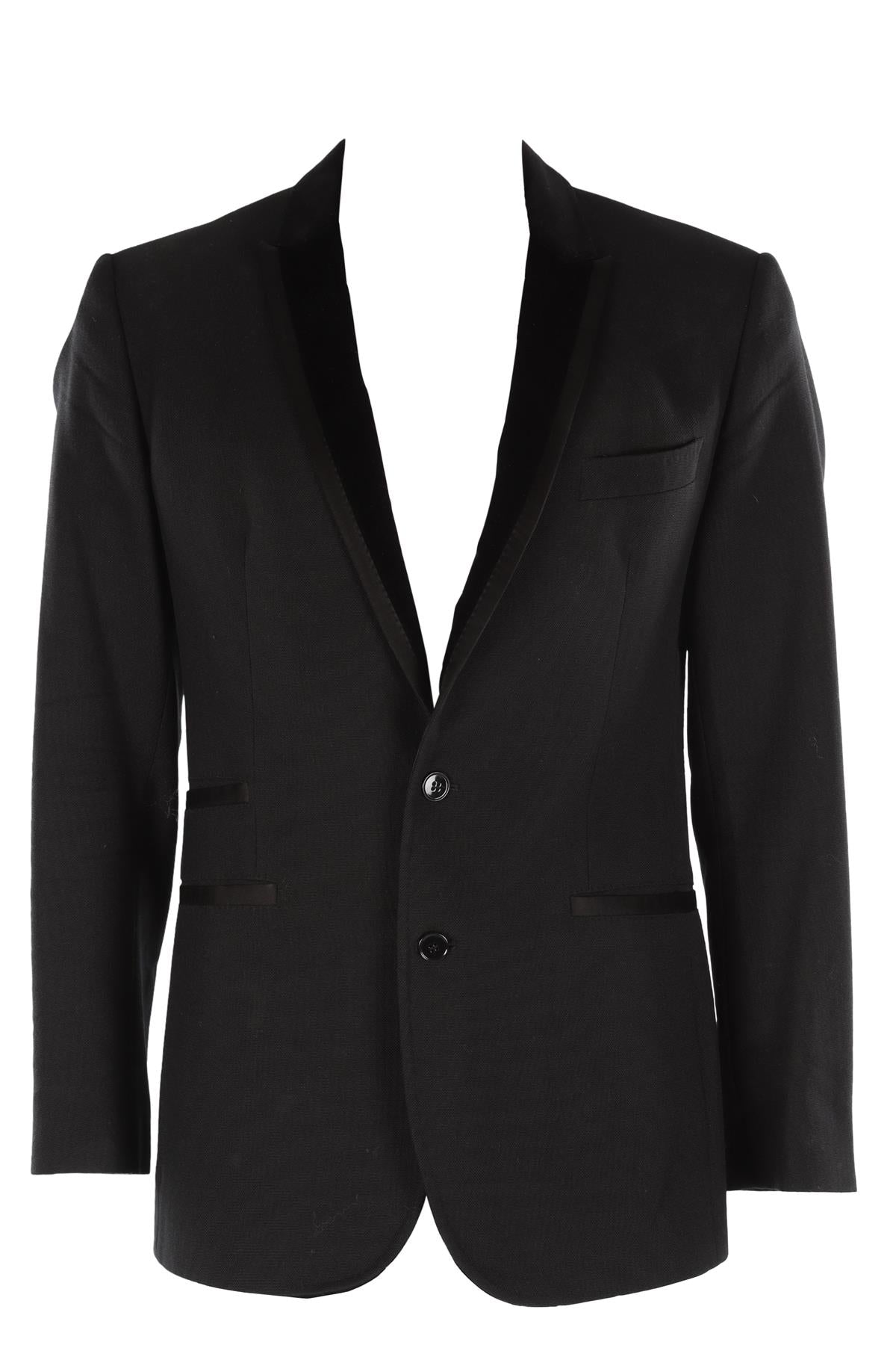 DOLCE & GABBANA BLACK MEN'S MARTINI WOOL BLAZER IT 50
