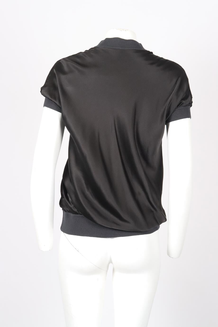 JOSEPH SATIN AND KNIT TOP SMALL