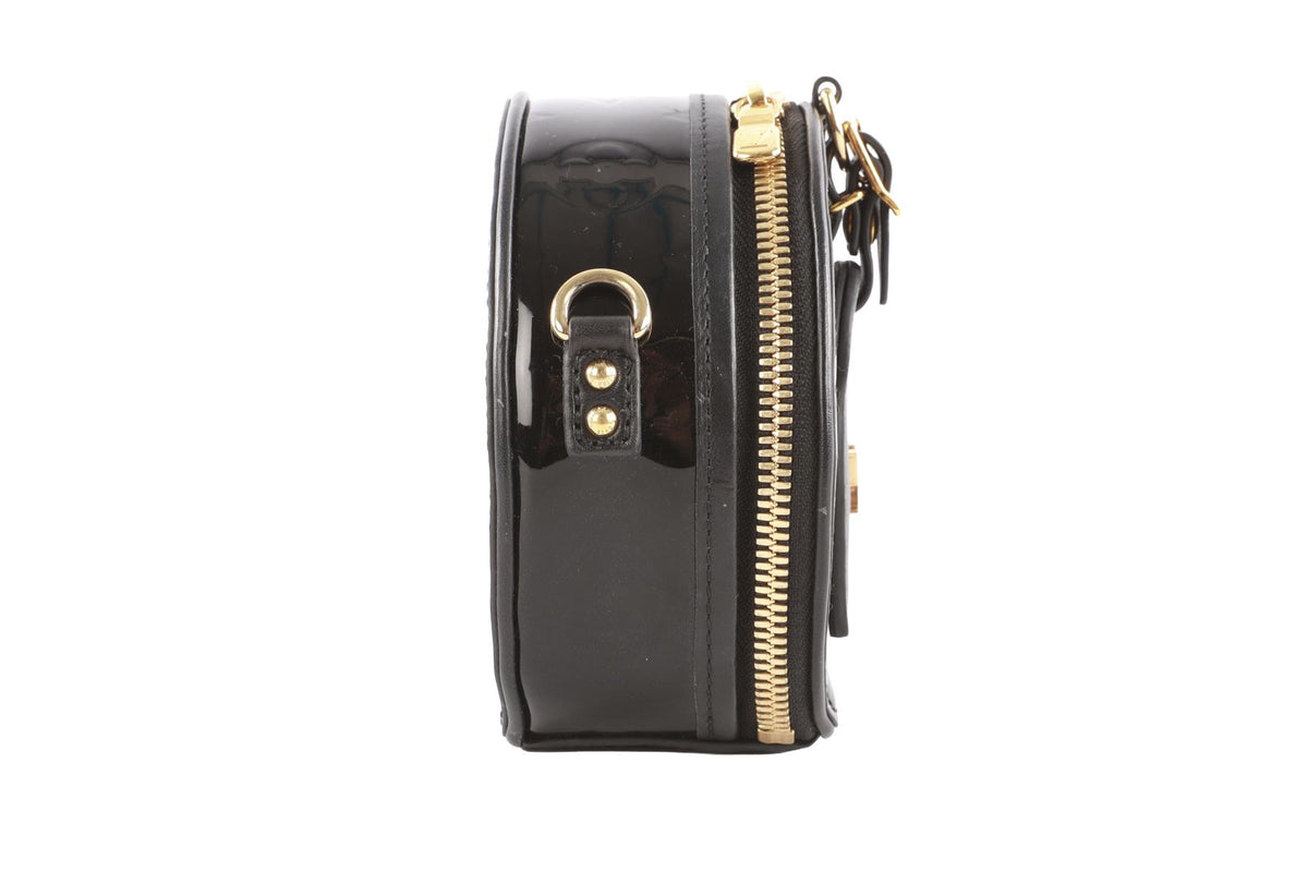 LOUIS VUITTON BLACK 2019 BOÎTE CHAPEAU MINI MONOGRAM PATENT LEATHER CROSSBODY BAG