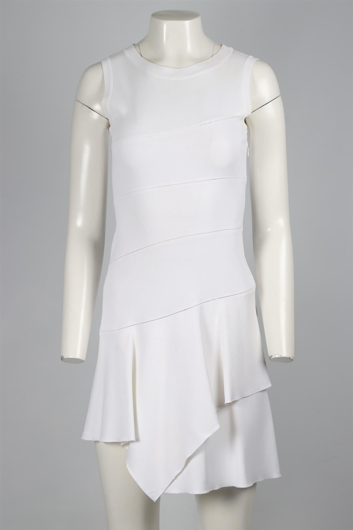 ALAÏA WHITE KNIT MINI DRESS FR 38 UK 10