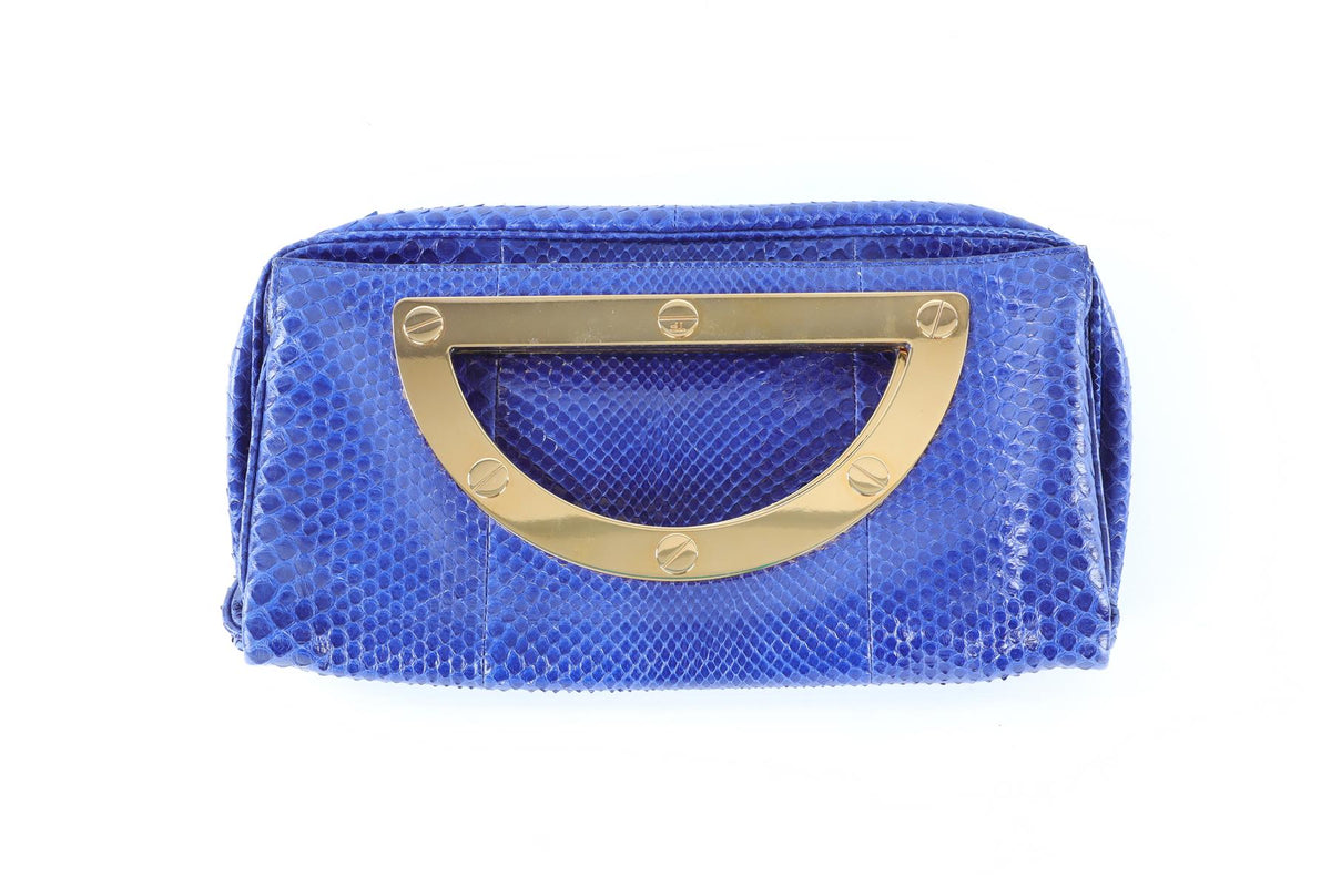 TOM FORD BLUE PYTHON CLUTCH