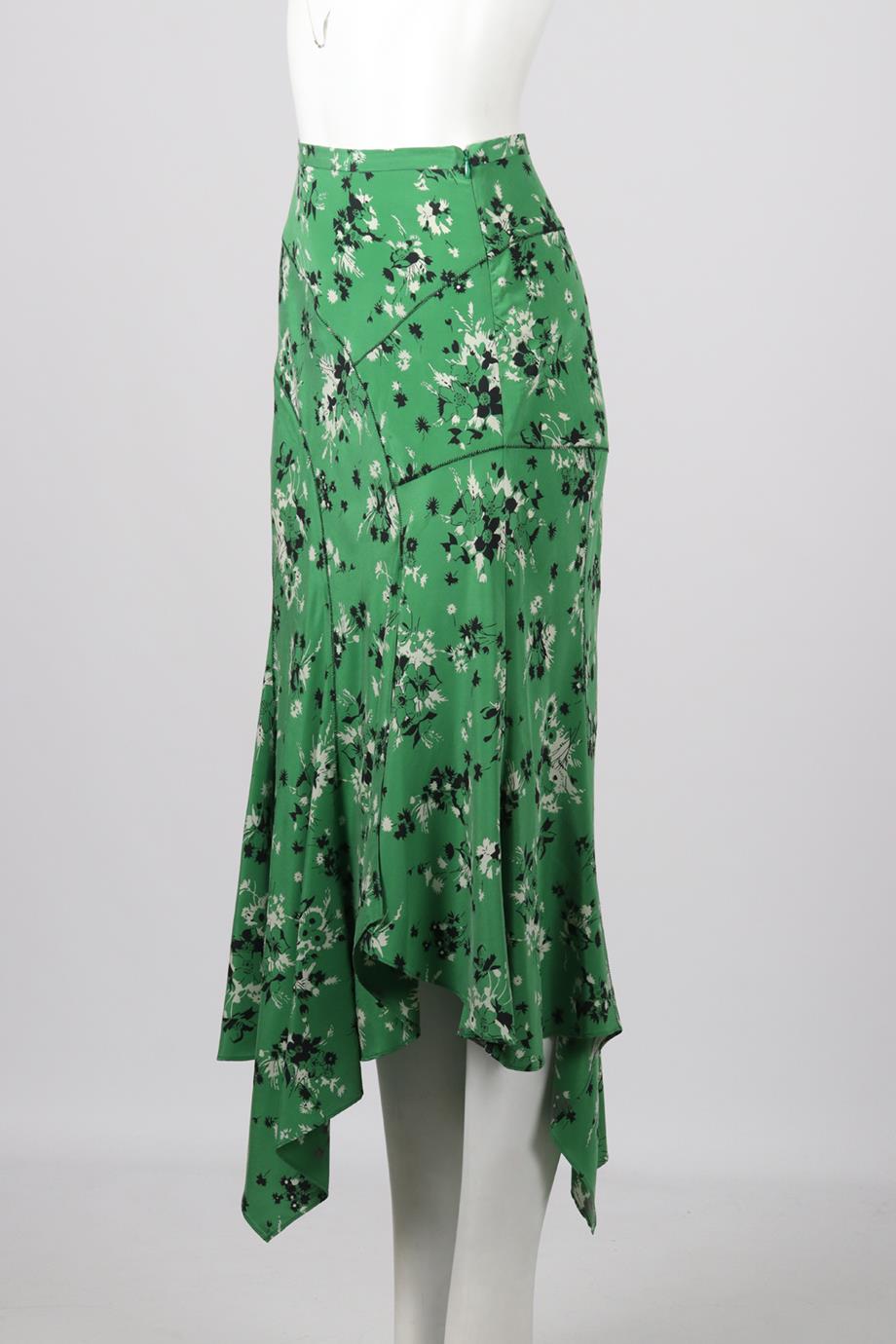 VERONICA BEARD FLORAL PRINT SILK MAXI SKIRT US 0 UK 4