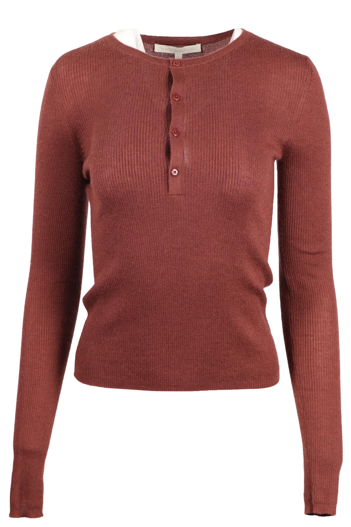 NAKED CASMERE RED CASHMERE TOP SMALL