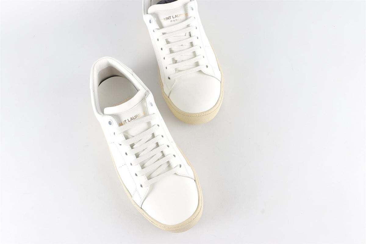 SAINT LAURENT WHITE LEATHER SNEAKERS EU 37.5 UK 4.5 US 7.5