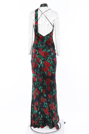 Alexandra Miro Black Chiffon Maxi Dress