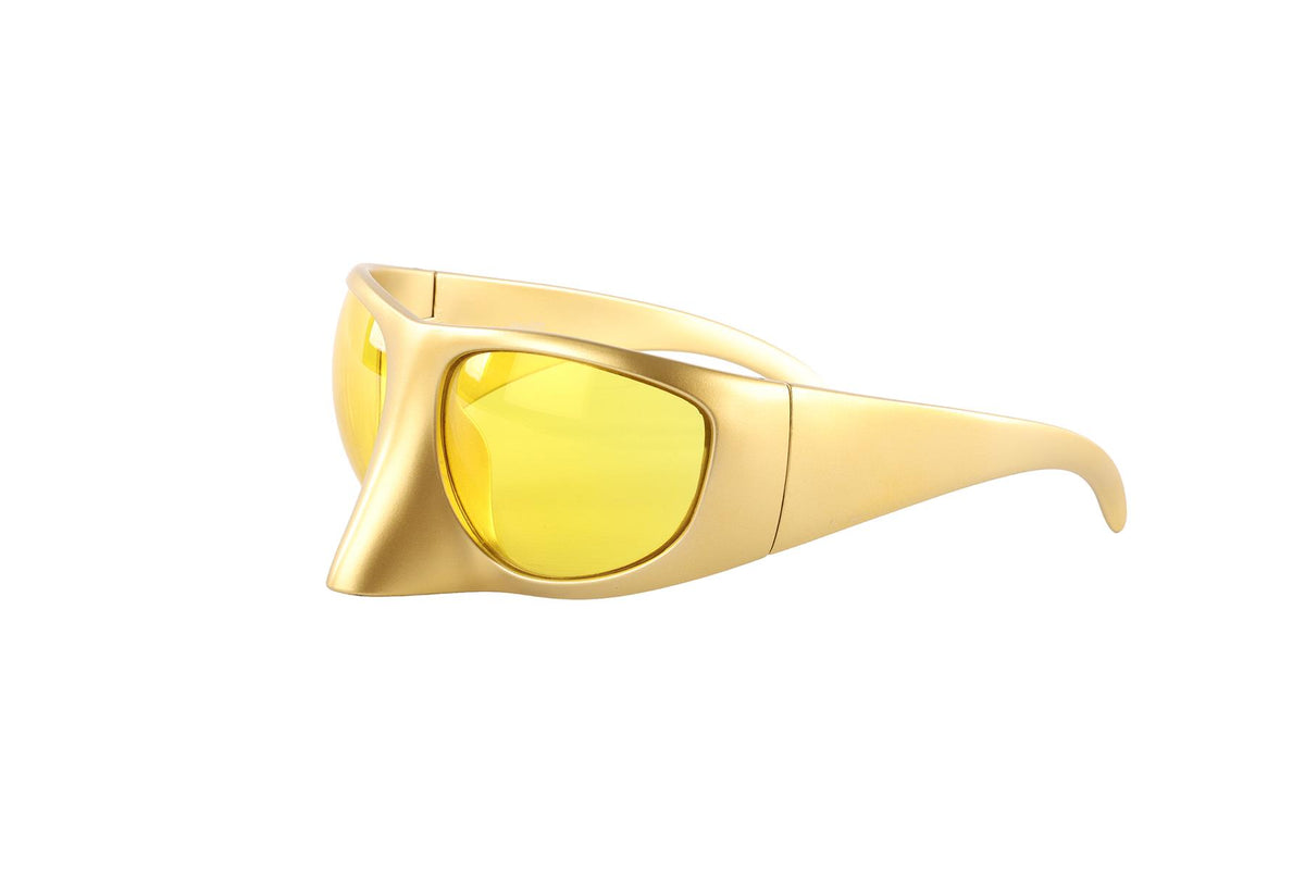 LINDA FARROW + BERNHARD WILLHELM GOLD MASK SUNGLASSES