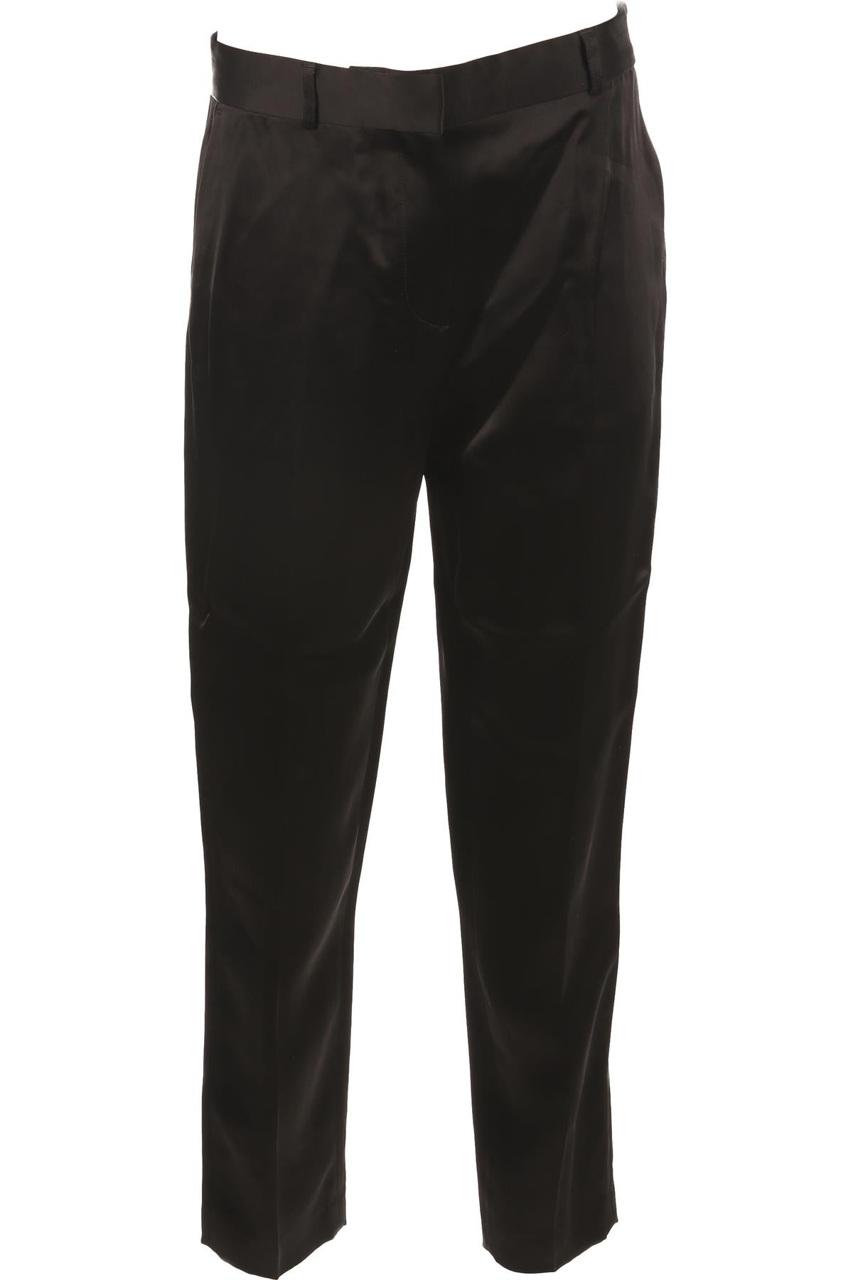 TOTEME BLACK SATIN TAPERED PANTS FR 36 UK 8