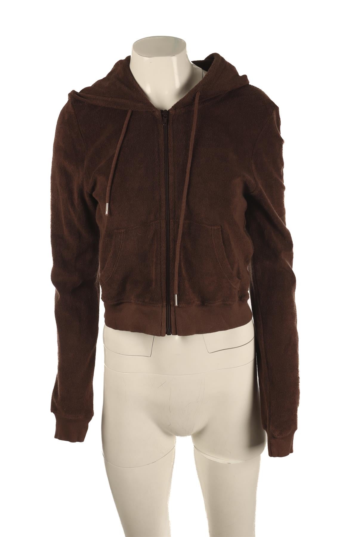 RE/DONE BROWN COTTON HOODIE SMALL