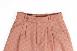 GUCCI PINK GG COTTON WIDE LEG PANTS IT 36 UK 4