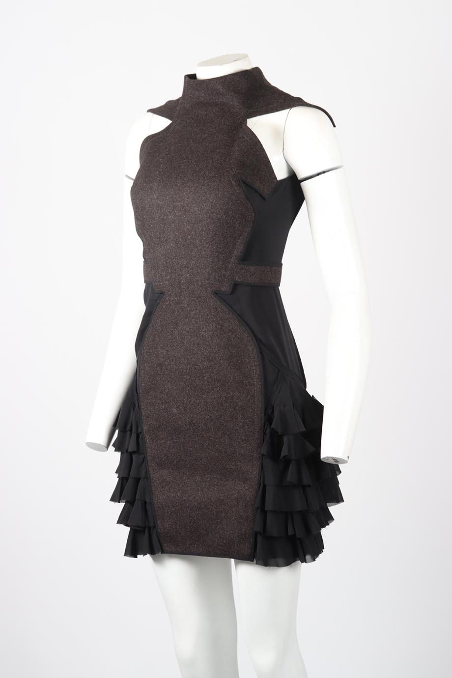ZAC POSEN SILK AND WOOL BLEND MINI DRESS US 4 UK 8