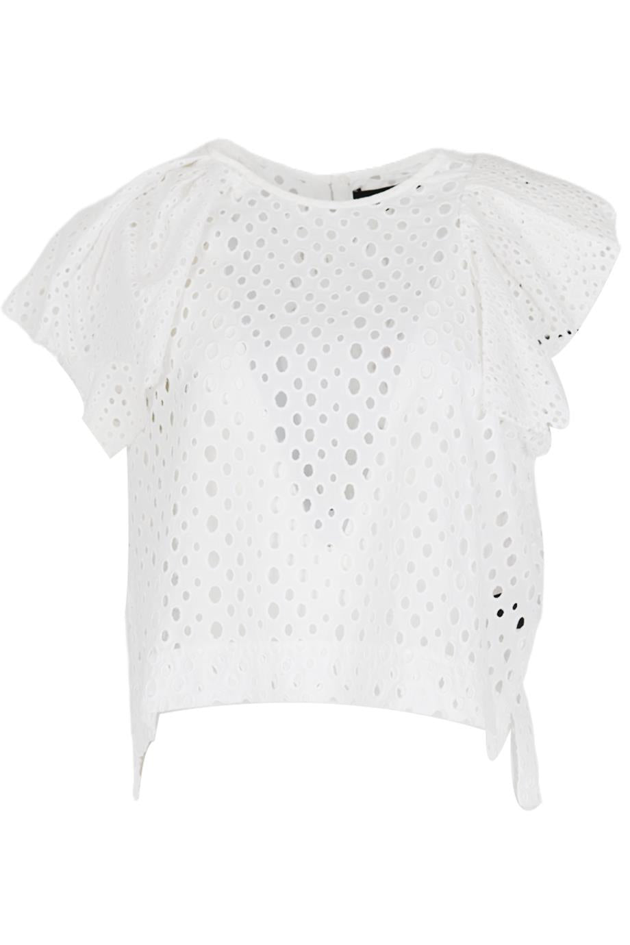 ISABEL MARANT RUFFLED COTTON TOP FR 36 UK 8