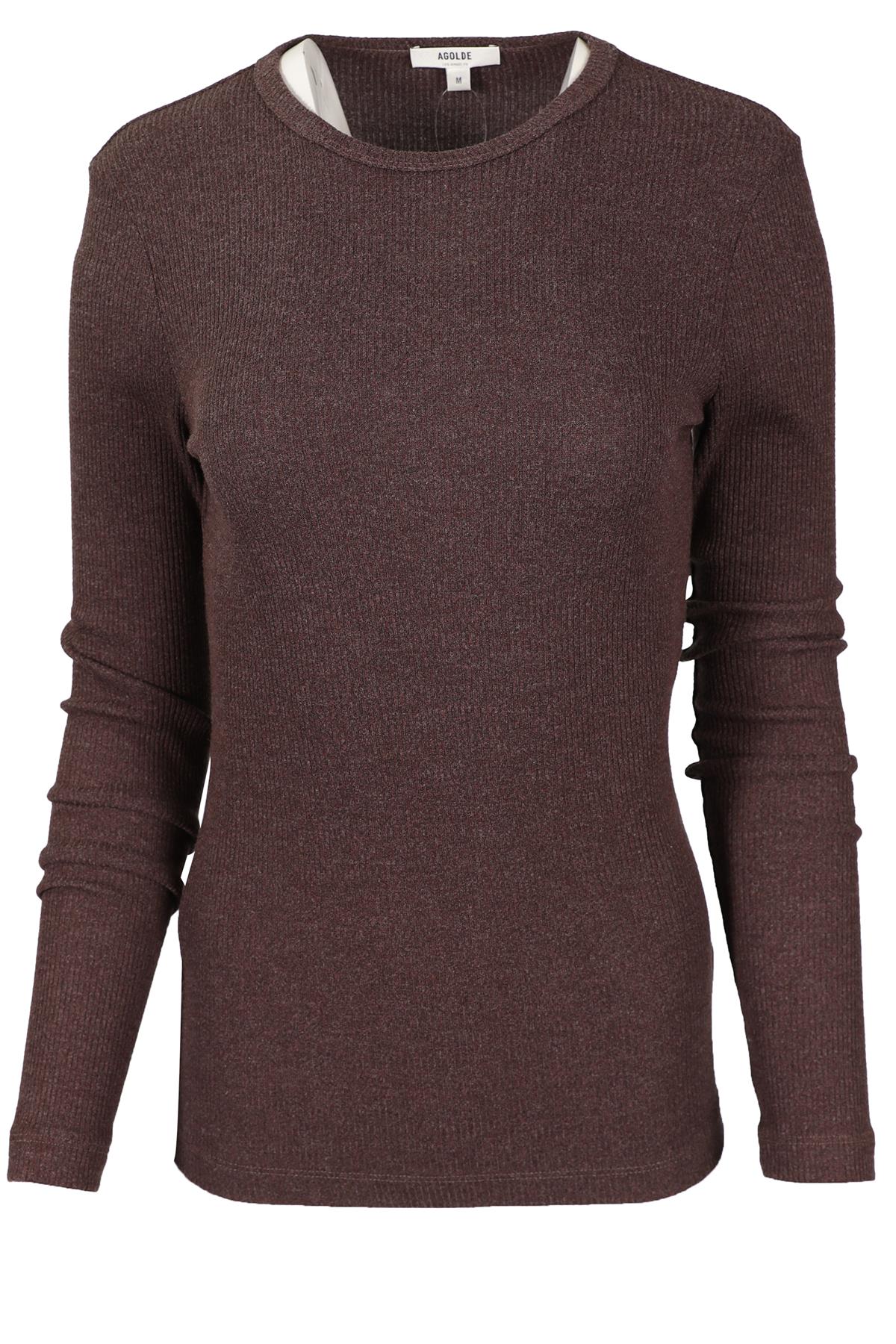 AGOLDE BROWN COTTON TOP MEDIUM