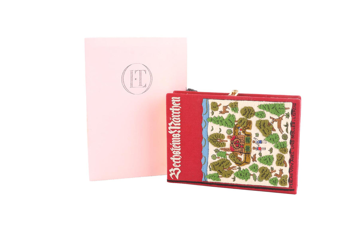 OLYMPIA LE TAN RED FOREST HANSEL AND GRETEL FABRIC CLUTCH