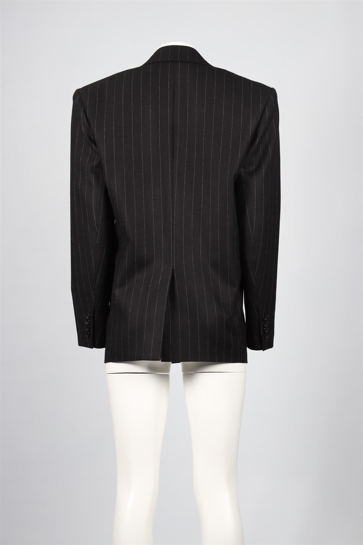 SAINT LAURENT BLACK WOOL BLEND BLAZER FR 46 UK 18