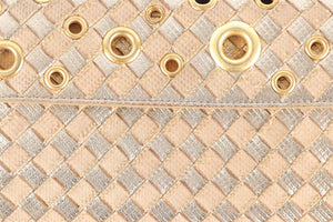 BOTTEGA VENETA GOLD INTRECCIATO LEATHER WALLET