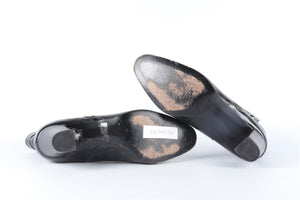 TOD'S BLACK PATENT LEATHER ANKLE BOOTS EU 38.5 UK 5.5 US 8.5