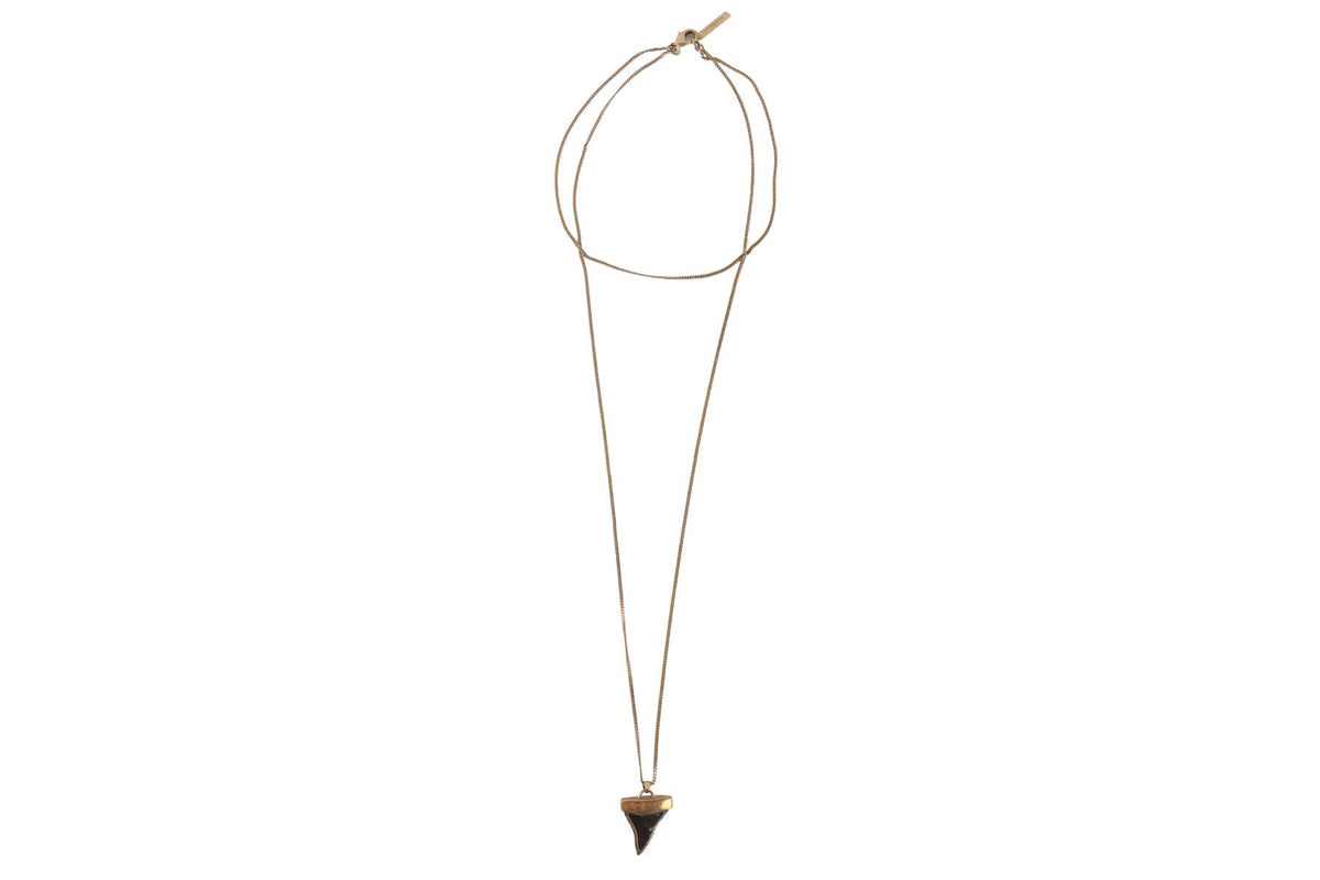 GIVENCHY BRONZE SHARK TOOTH CHAIN NECKLACE