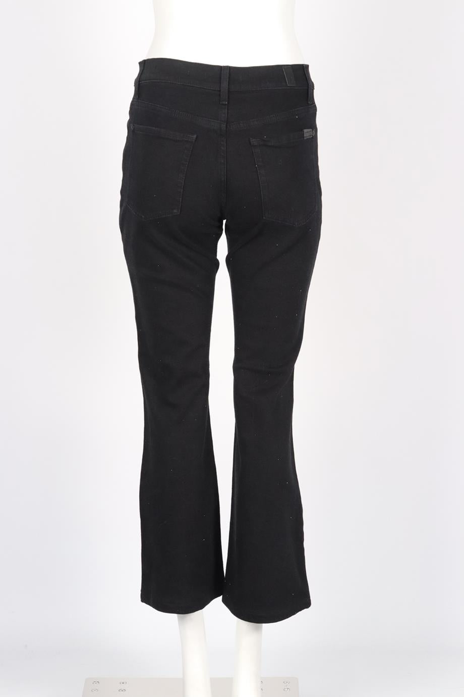 7 FOR ALL MANKIND EMBELLISHED HIGH RISE STRAIGHT LEG JEANS W27 UK 8-10