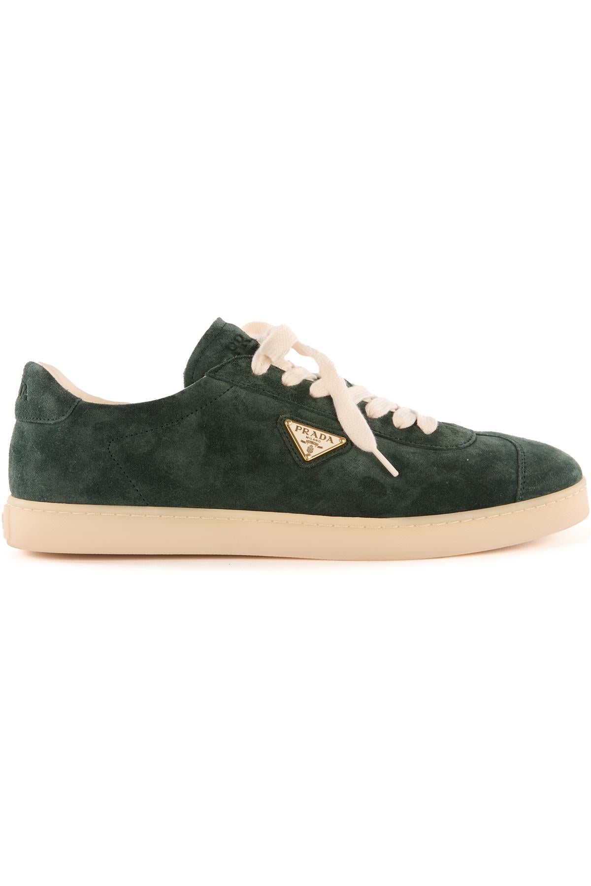PRADA GREEN MEN'S LANE SUEDE SNEAKERS EU 43.5 UK 9.5 US 10.5