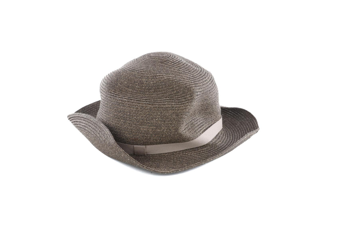 MATURE HA. BROWN PAPER SUN HAT 59CM