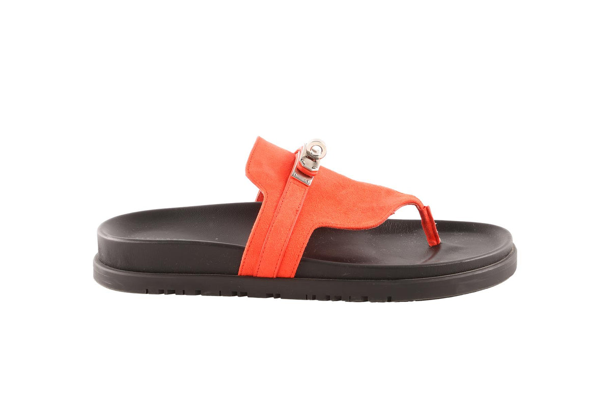 HERMÈS RED EMPIRE SUEDE SANDALS EU 36 UK 3 US 6