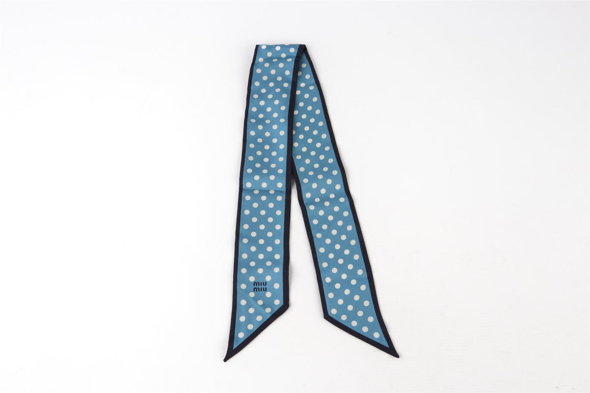 MIU MIU BLUE SILK SCARF