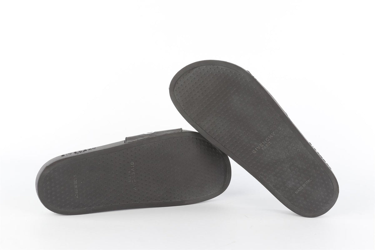 GIVENCHY BLACK MEN'S RUBBER SLIDES EU 43 UK 9 US 10