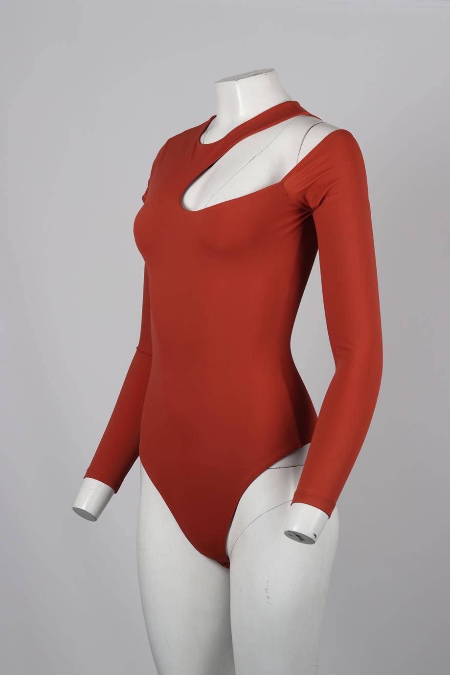 ALIX NYC CUTOUT STRETCH JERSEY BODYSUIT SMALL