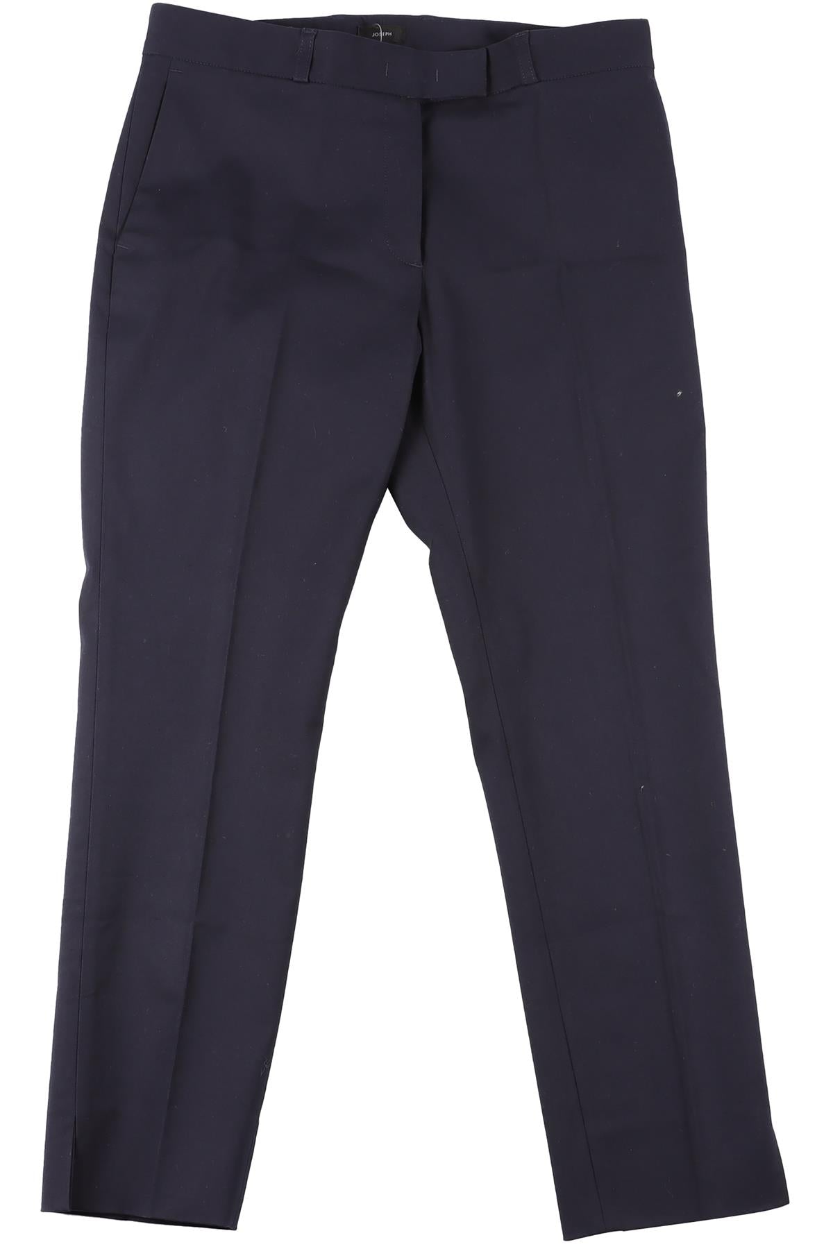 JOSEPH NAVY COTTON STRAIGHT LEG PANTS UK/US W28