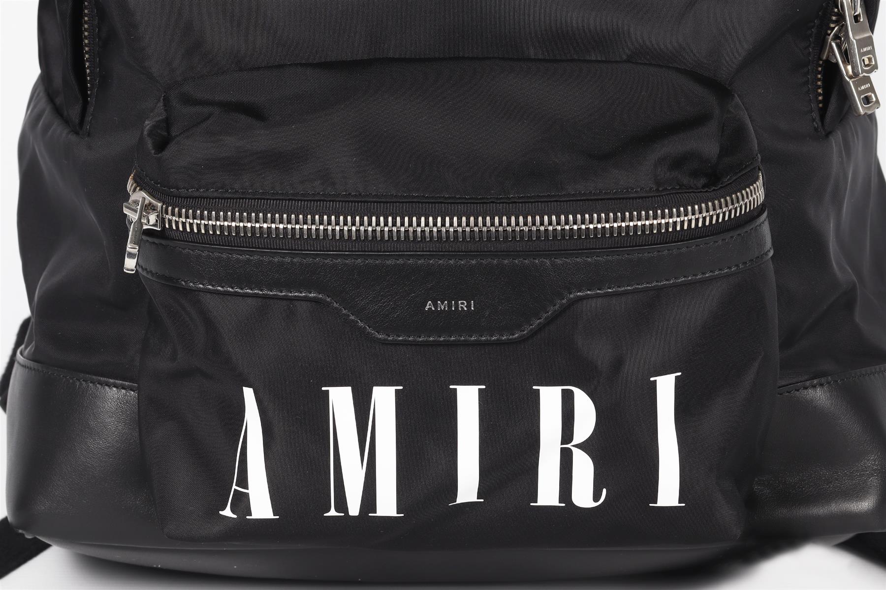 AMIRI BLACK NYLON AND LEATHER BACKPACK