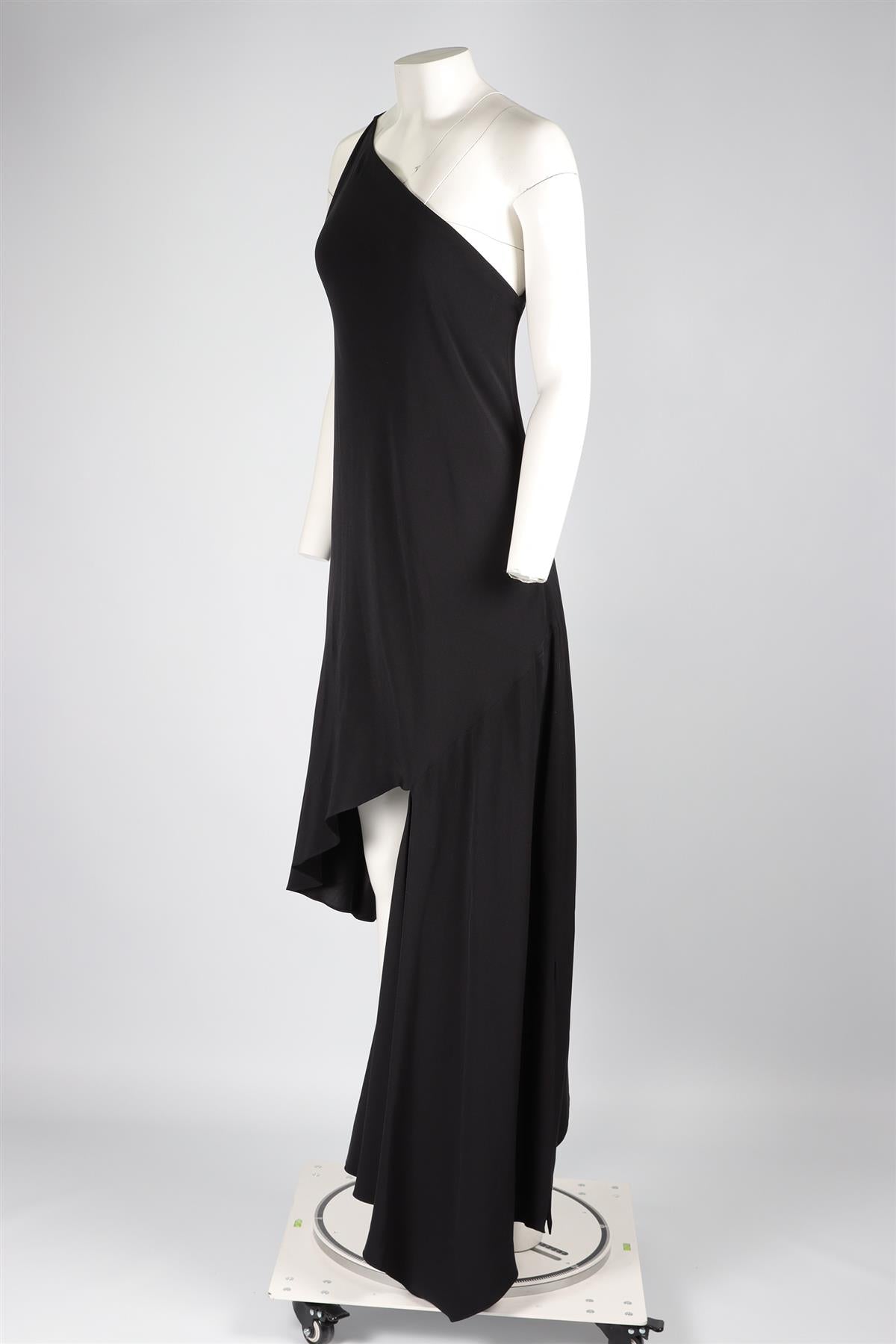 JUAN CARLOS OBANDO BLACK SILK MIDI DRESS UK 12