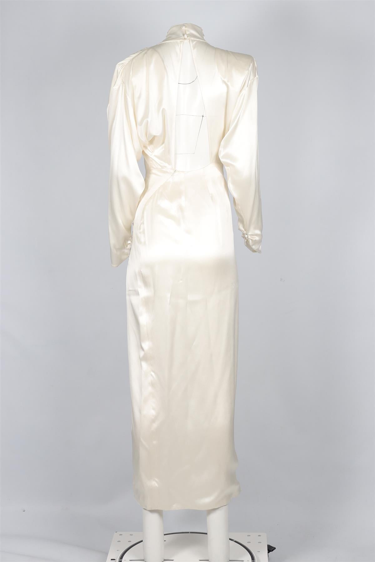 ALESSANDRA RICH WHITE SILK MAXI DRESS IT 40 UK 8