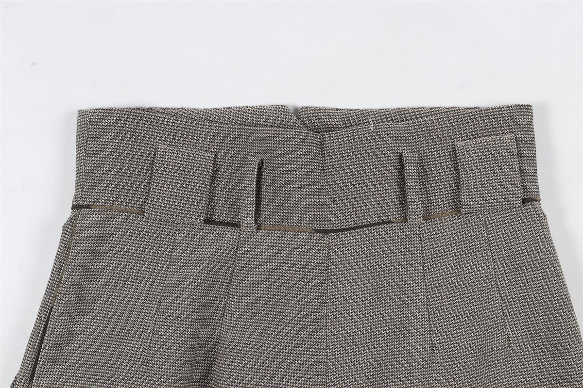 FENDI BROWN WOOL STRAIGHT LEG PANTS IT 38 UK 6