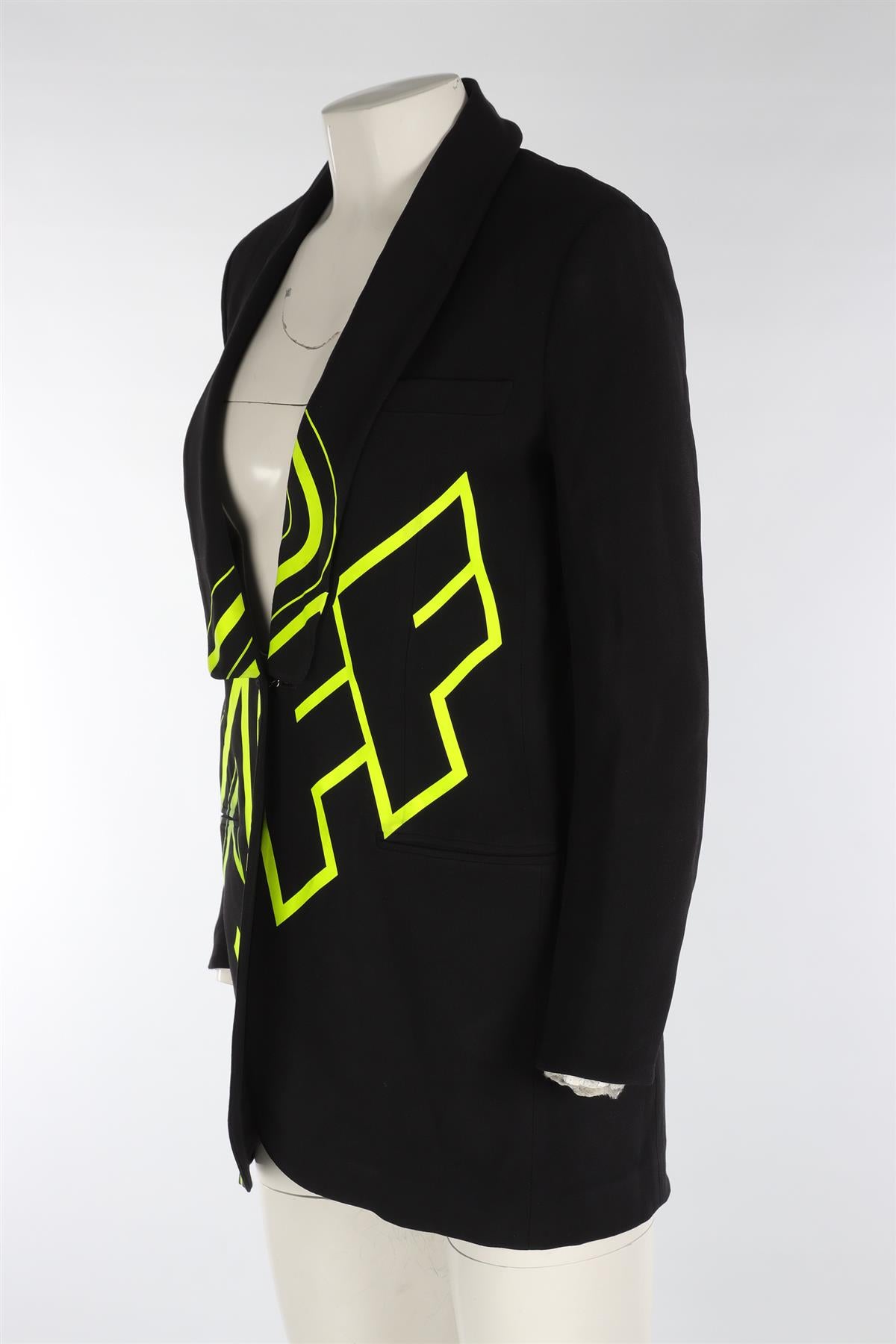 OFF WHITE + VIRGIL ABLOH BLACK TWILL BLAZER IT 40 UK 8