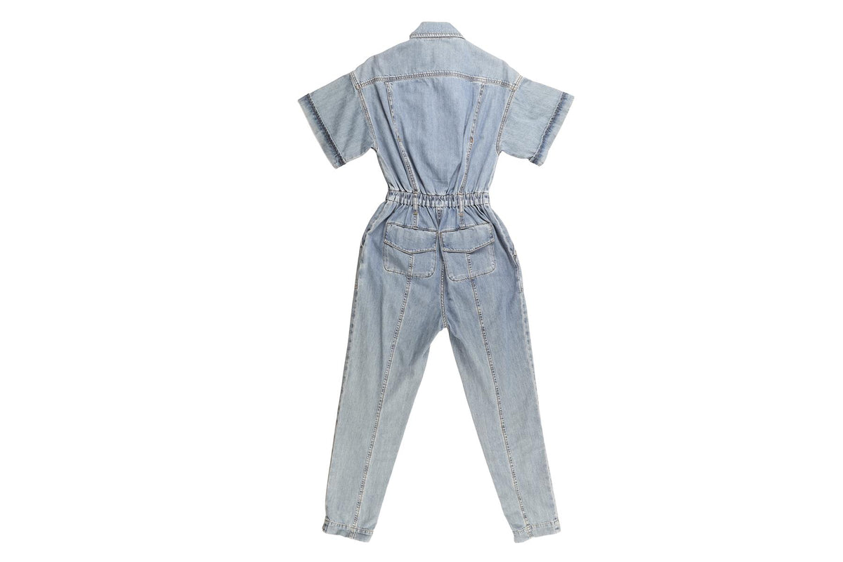 FRAME BLUE DENIM JUMPSUIT XXSMALL