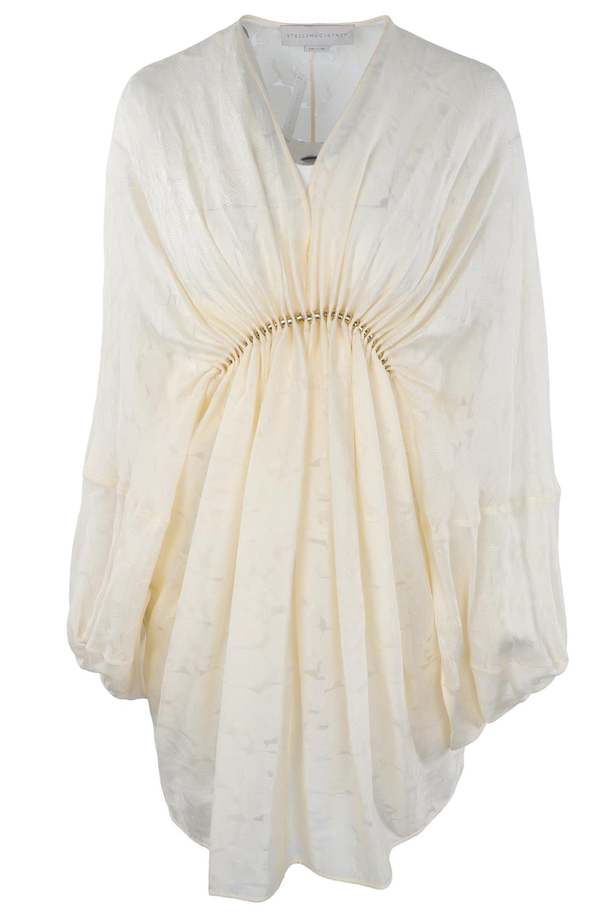 STELLA MCCARTNEY CREAM SILK MINI DRESS IT 34 UK 2