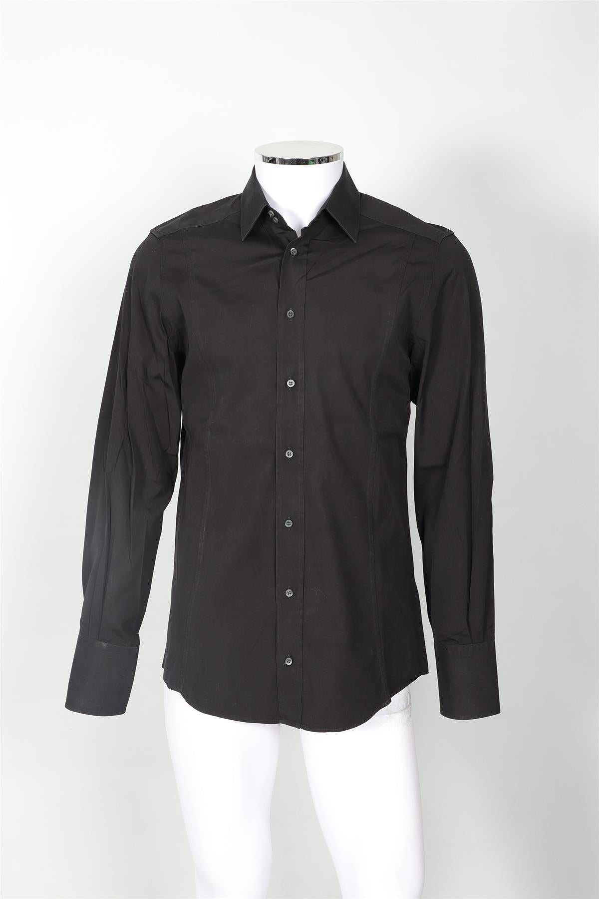 GUCCI BLACK MEN'S COTTON SHIRT UK/US COLLAR 15 3/4, UK/US CHEST 40