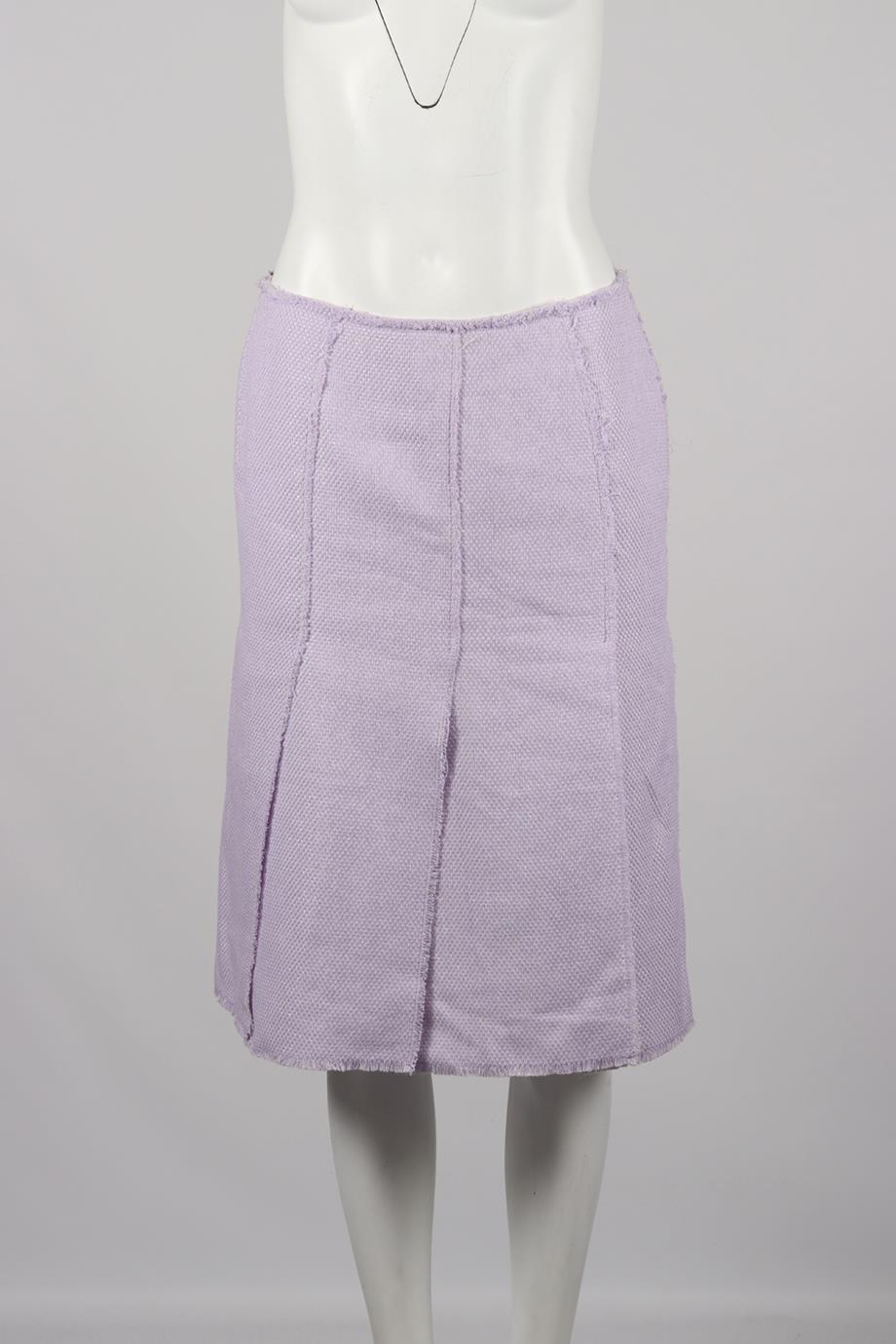 BALMAIN METALLIC COTTON BLEND TWEED SKIRT FR 42 UK 14