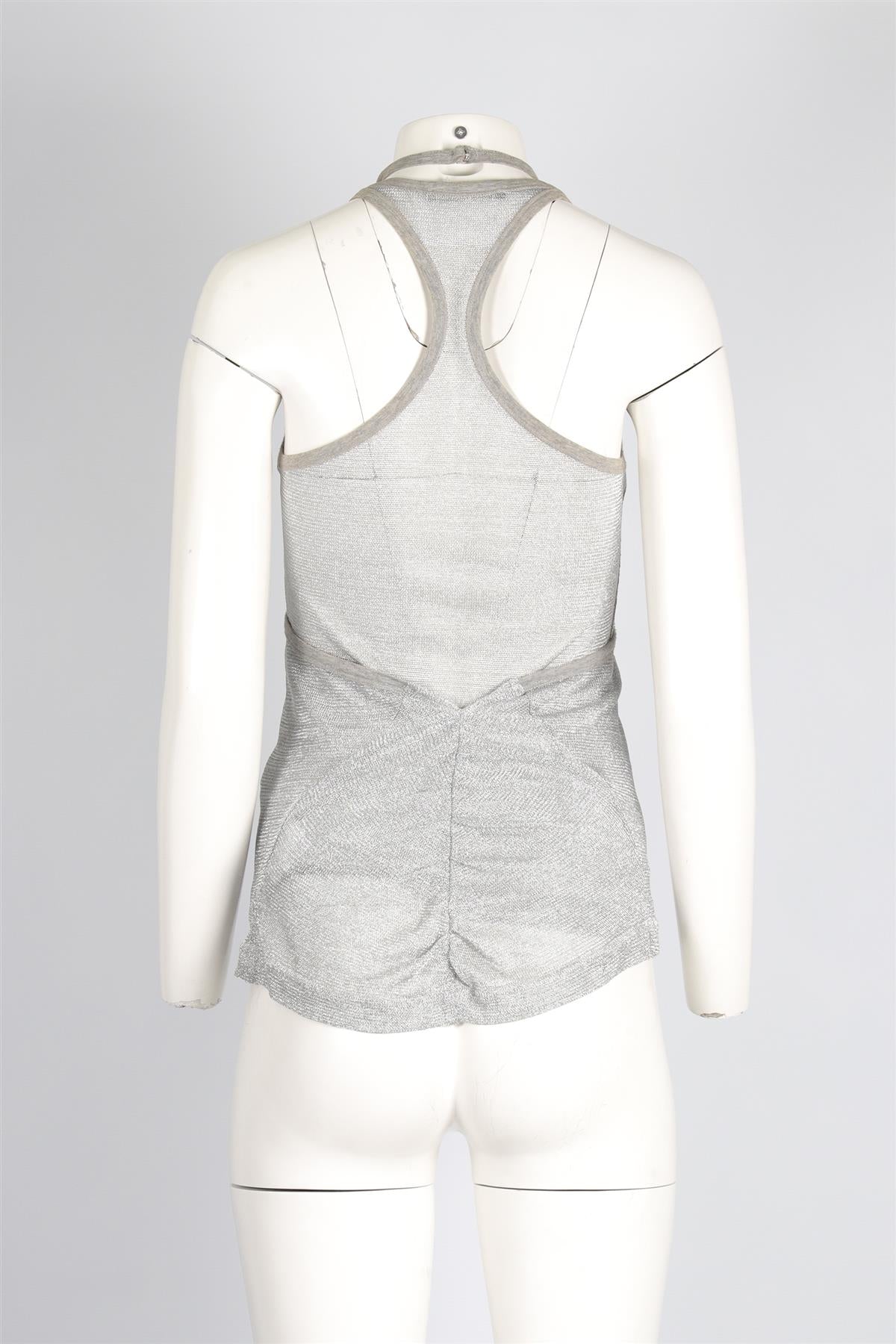 DOLCE & GABBANA SILVER KNIT TOP IT 40 UK 8