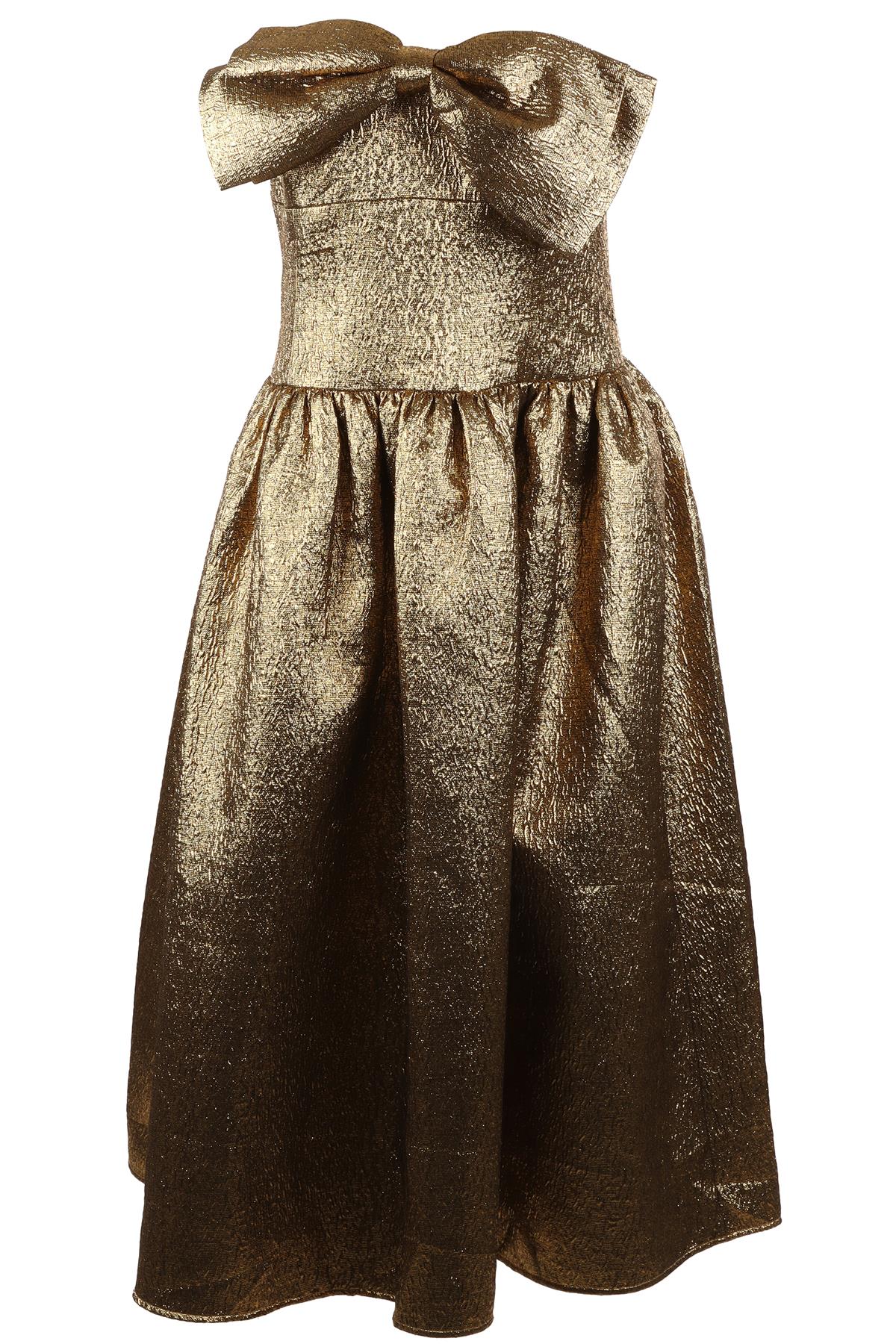 SELF-PORTRAIT GOLD LUREX MIDI DRESS UK 16