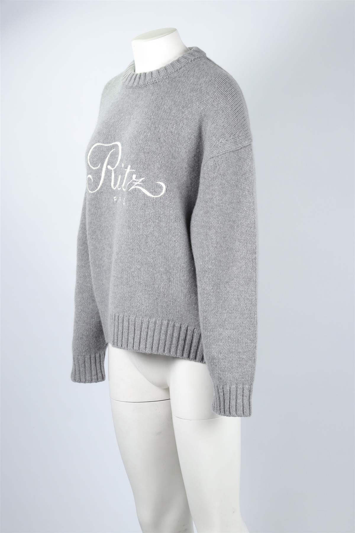 FRAME + RITZ PARIS GREY CASHMERE SWEATER MEDIUM