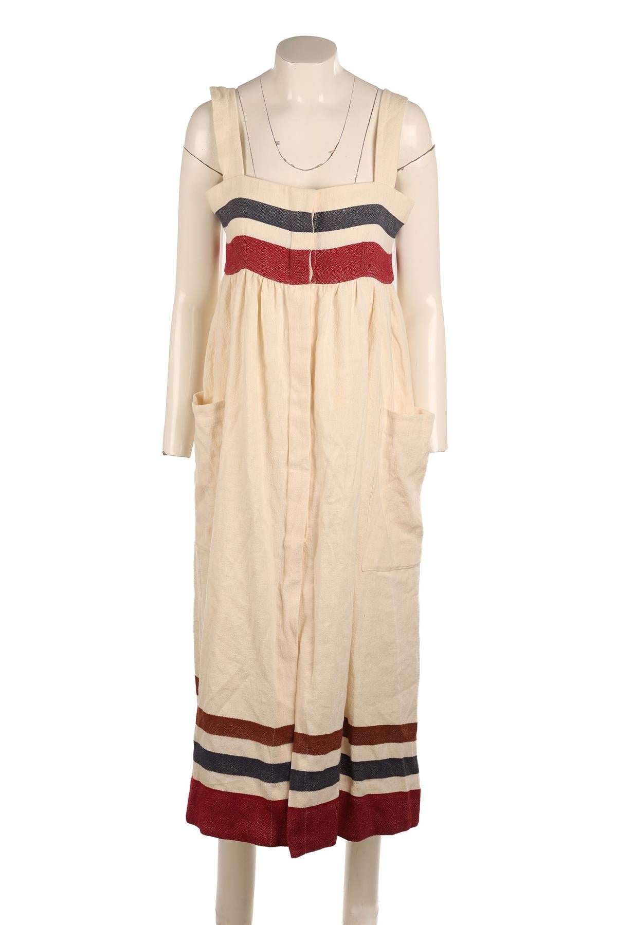 THREE GRACES LONDON CREAM LINEN MAXI DRESS UK 10