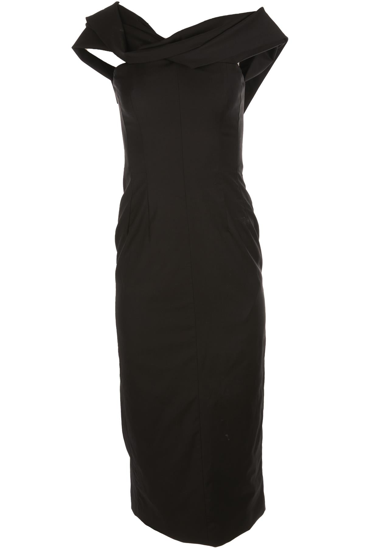 TOVE BLACK WOOL MAXI DRESS FR 36 UK 8